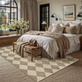 thumbnail image 4 of BERTHMEER 5'x7' Easy Jute Area Rugs for Living Room Modern Checkered Indoor/Outdoor Rugs for Patio Farmhouse Geometric Contemporary Washable Non Slip Rugs Carpets, Beige, 4 of 7