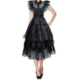 thumbnail image 4 of Disfraz Gótico para Niñas Miércoles Addams Fiesta Halloween Vestido Elegante, 4 of 9