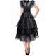 thumbnail image 4 of Vestidos Fiesta Familiares Vestido Disfraz Miércoles para Niñas Halloween Addams Cosplay Con Accesorios Cosa Mano/Peluca/Cinturón/Calcetines, 4 of 9