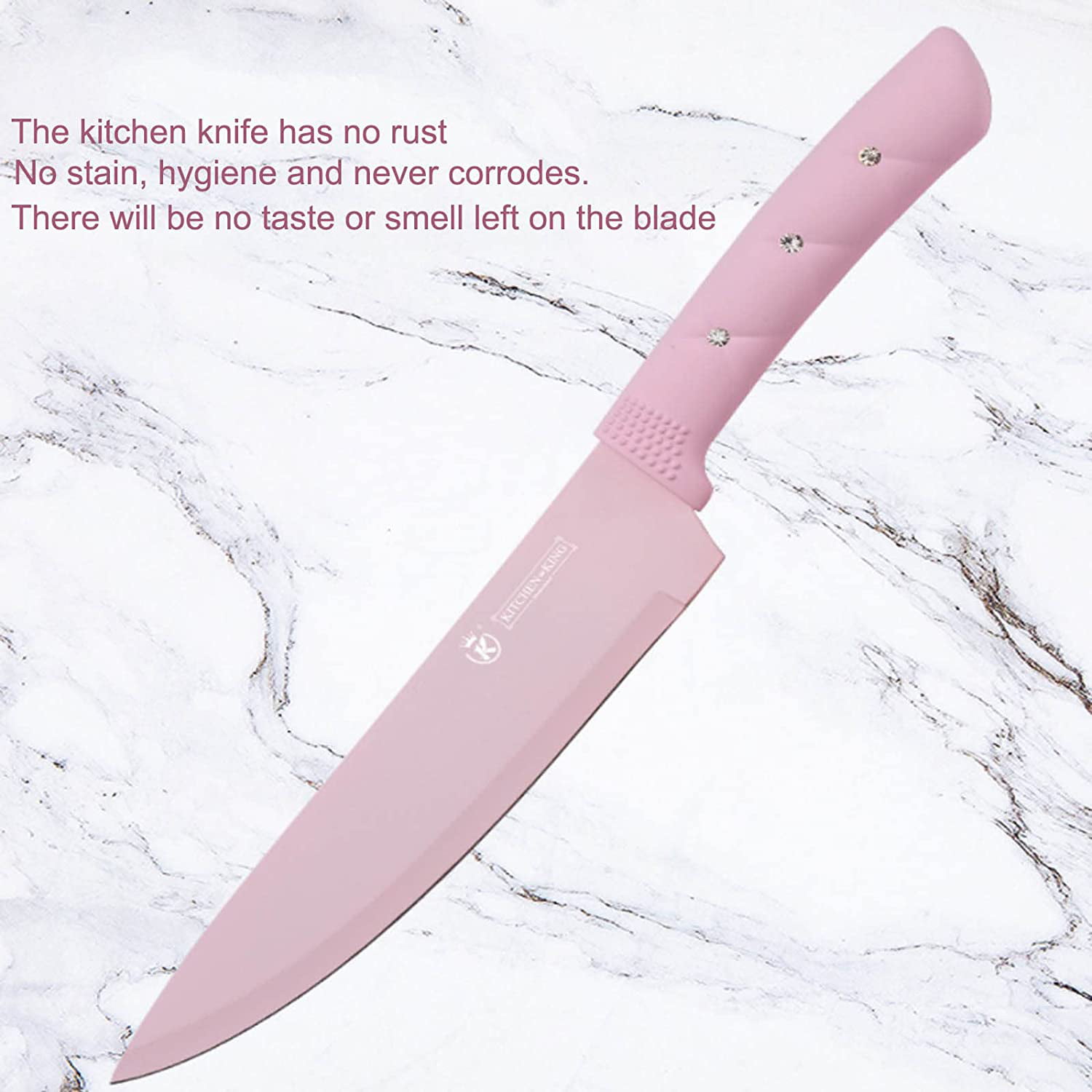 Kitchen Knife Set, Retrosohoo Pink Flower 6 PC Stainless Steel Sharp Chef Knife  Set with Acrylic Stand, Cooking Non-slip Knife Set with Block, Non-stick  Colorful Coating Gift for Women Girls (Pink)