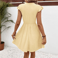 thumbnail image 4 of EASYBRAUS Women Summer V Neck Lace Floral Dress Sleeveless Ruffle Casual Midi Dress, 4 of 5