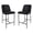 Black, variant on Loft Contemporary Vegan Leather Metal Counter Stool in Stone Gray - Set of 2