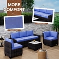 thumbnail image 3 of 6-Piece  Sectional Furniture PE Rattan Sofa Set, Durable Outdoor Conversation Set, Rattan Wicker Outdoor Conversation Sets with Coffee Table & Thickened Cushions, Outdoor Sofa Set for Backyard, 3 of 6