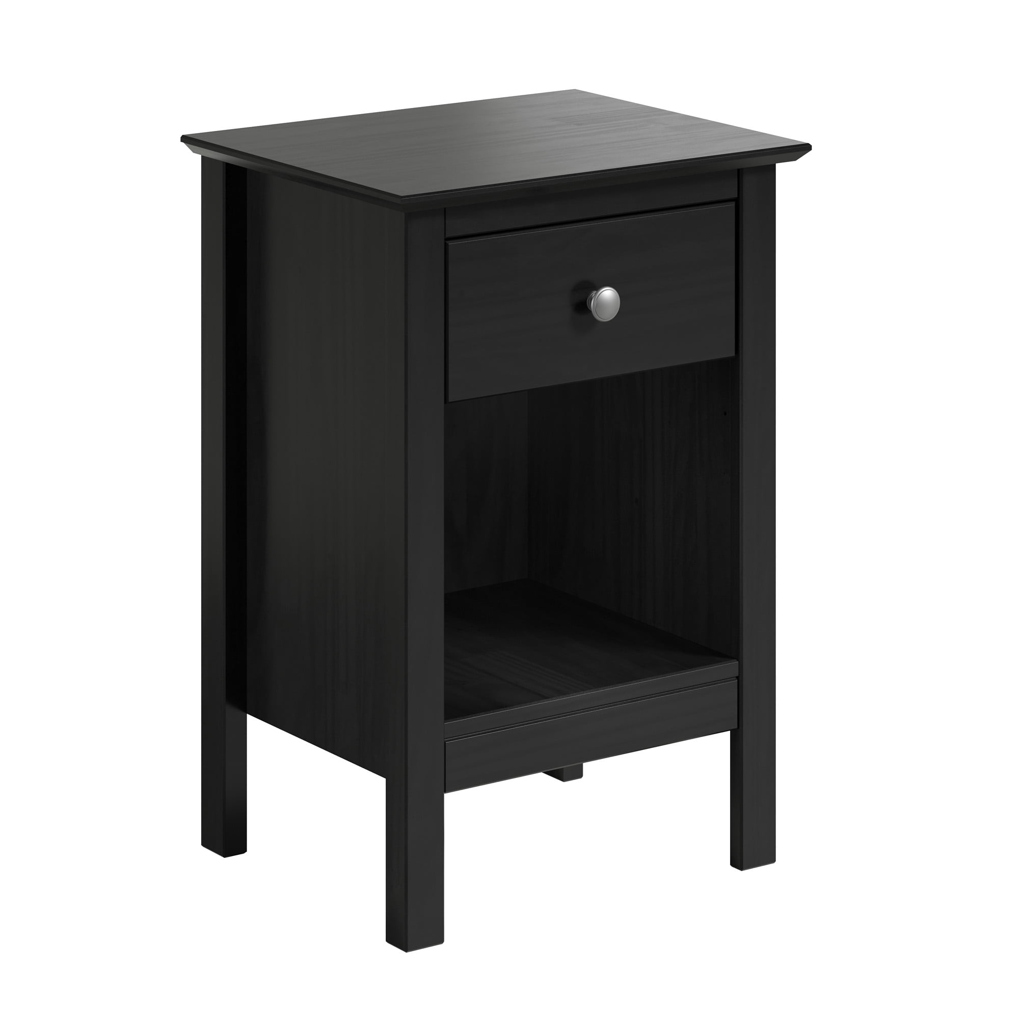 Jela One Drawer End Table/Nightstand Black