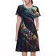 thumbnail image 1 of Disketp Colorful Patterned Snake para Vestido de Manga Corta para Mujeres, Vestidos de Verano para Mujeres, Casual y Holgado para la Playa, 1 of 6