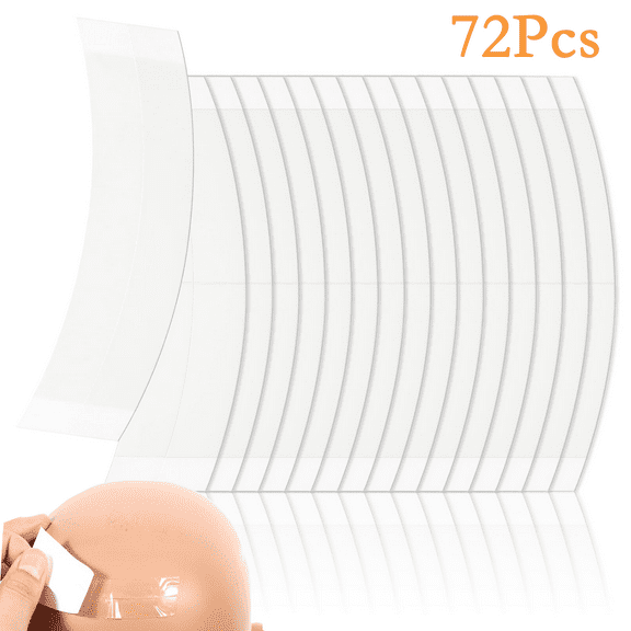 72 PCS Wig Tapes, Waterproof Wig Tapes for Lace Wigs Invisible Double Sided Ultra Hold Hair Tape Strips for Toupees Hairpiece and Hair Extension