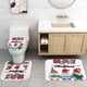 thumbnail image 5 of Juego de 4 cortinas de ducha navideñas, diseño de hombre de jengibre, flor de pascua, árbol de Navidad, rayas rojas y verdes, decoración de baño para vacaciones de invierno y Año Nuevo, cortina de, 5 of 7
