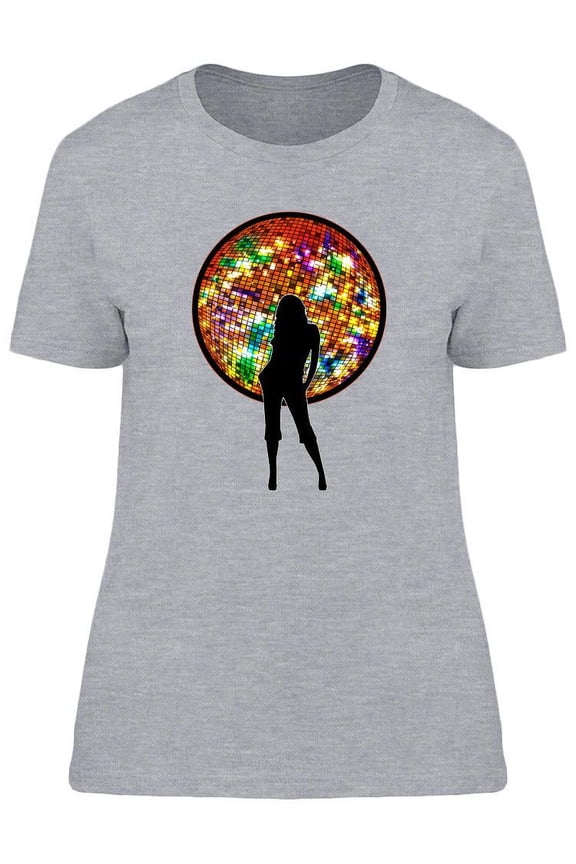 Dancer Silhouette And Disco Ball T-Shirt Women -Image by Shutterstock, Female x-Large