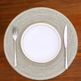 thumbnail image 6 of 15 inch Beige Round Placemats Set of 6 for Dining Table Woven Braided Circle Place Mats Kitchen Placemat, 6 of 9