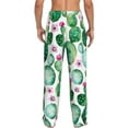 thumbnail image 3 of Uemuo Cactus Plants Pattern Men's Wide Leg Palazzo Lounge Pants with Pockets Light Weight Loose Comfy Casual Pajama Pants-Medium, 3 of 9