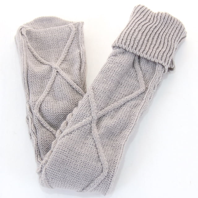Women Autumn And Winter Solid Color Over The Knee Knit Socks
