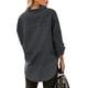 thumbnail image 3 of Blusa de mujer con cuello vuelto y bolsillos con un solo pecho, manga larga, abrigo para mujer, camisa para citas, negro S, 3 of 5