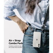 Ringke Air & Shoulder Strap Case Compatible with iPhone 12 mini, Lightweight Thin TPU Cover with Shoulder Strap - Clear / Black