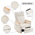 thumbnail image 3 of PORKISS Accent Rocking Chair with Pull-Out Footrest, Particle Fleece Accent Rocker Chair with Solid Wood Legs Side Pocket, Glider Rocker for Living Room Bedroom Playroom Nursery, Beige, 3 of 9