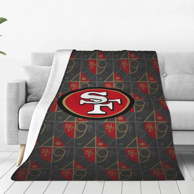Manta de forro polar para sofá o cama de los San Francisco 49ers, cálida y acogedora, ligera, para todas las estaciones, decoración mullida para el hogar y el exterior, 152 x 127 cm