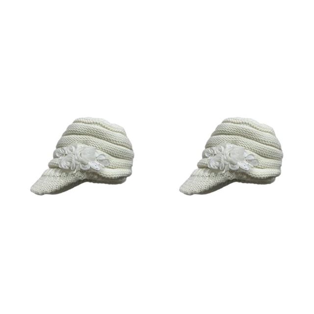 Wweixi Warm Up In Style With Fashionable Wool Cap For Cold Weather Knitted Hats Knitted Caps Funny Hat Wool Hat Ear Protectors white 2Set