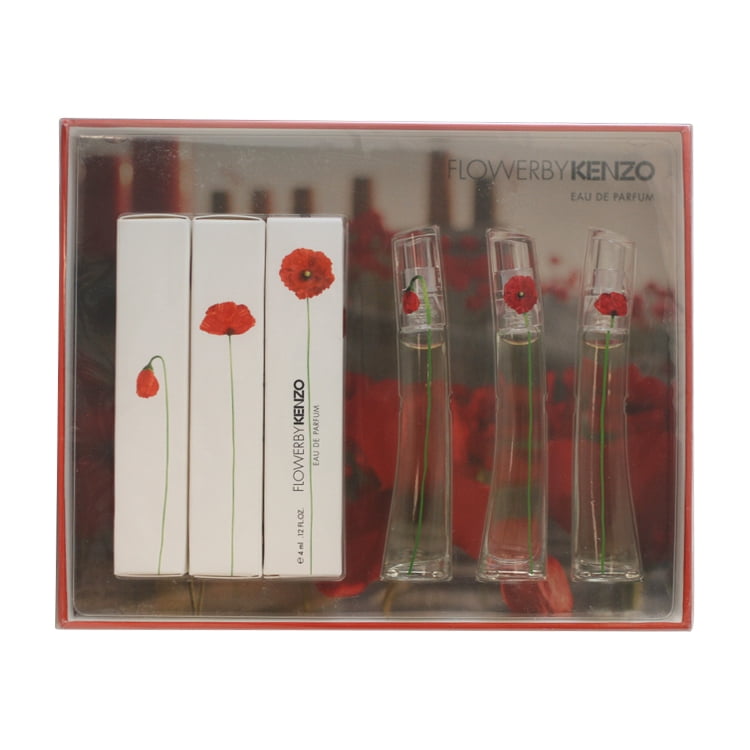 KENZO Flower 3 Pc. Gift Set ( Eau De Parfum 3 X 0.12 Oz / 4 Ml) for