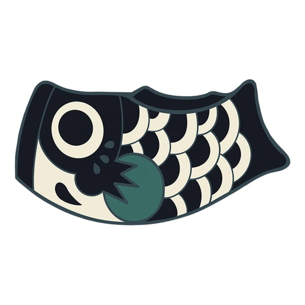 Alfombra de exterior japonesa con diseño de peces koi, alfombra de baño, alfombra de entrada, felpudo con peces, alfombra de bienvenida negro 45cmx80cm