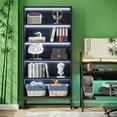 thumbnail image 2 of 5-Tier Tall Bookshelf with LED Lighting - 529lb Capacity, Anti-Tip Kit & Adjustable Feet, for Living Room/Home Office/Library, 2 of 6