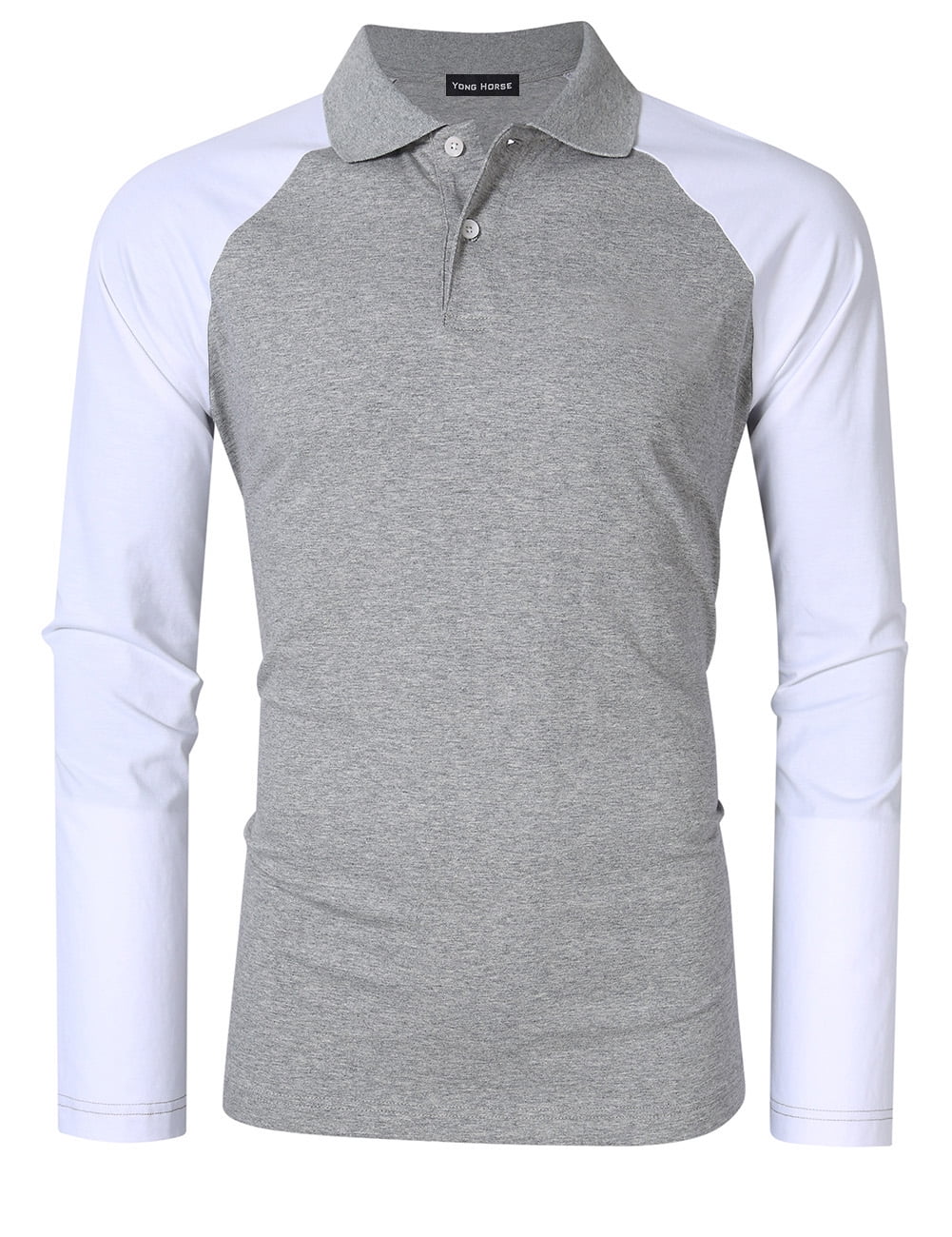 gray long sleeve polo
