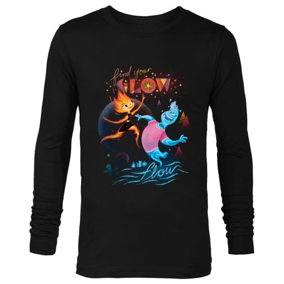 Disney and Pixar’s Elemental Find Your Glow and Flow - Long Sleeve T-Shirt for Men - Customized-Black