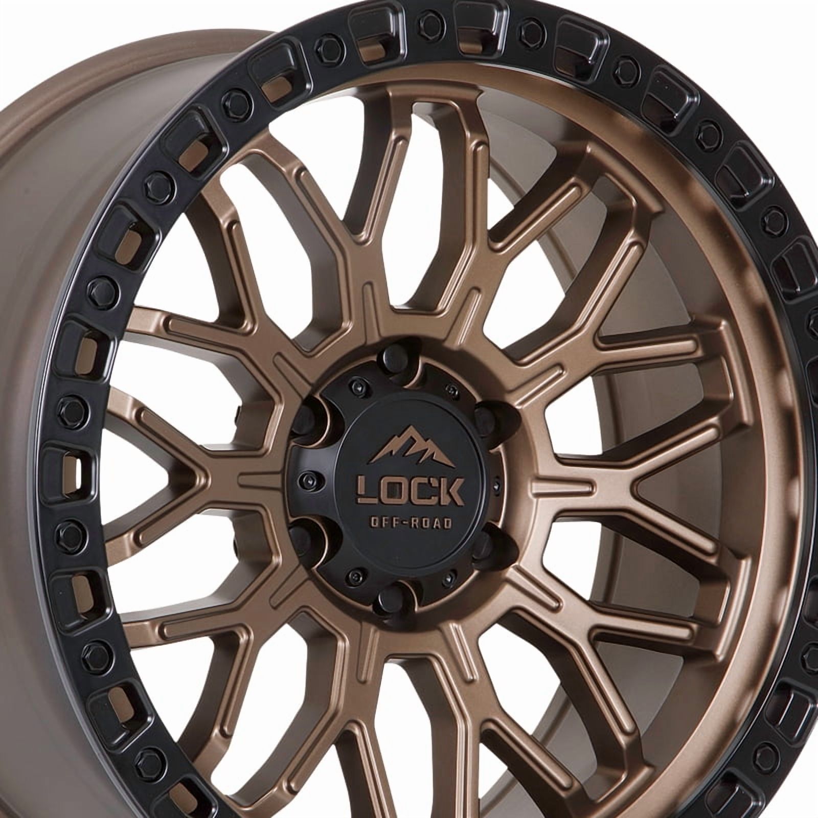 Lock Offroad Combat 20x9 5x127 0et 71.5 Matte Bronze w/ Matte Black Ring