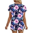 thumbnail image 6 of Blczomt Purple Short Sleeve Tops for Women Floral Trendy Lightweight Tops 2026 Casual V Neck Womens Blouse,XXL, 6 of 7
