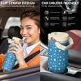 thumbnail image 5 of Floral 30oz Handheld Travel Tumbler with Handle – Double Wall Stainless Steel Insulated Cup, Flip Straw Lid, Leak-Proof & BPA-Free, Durable Hot & Cold Drink Mug,Thanksgiving, Xmas, Spring ,Flower, 5 of 6