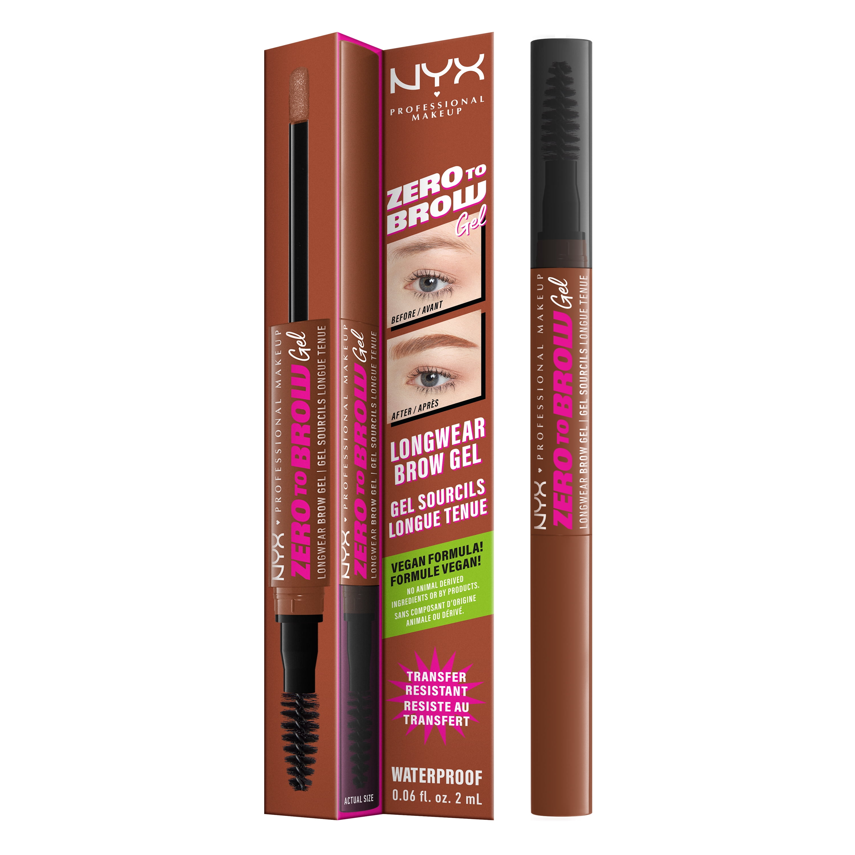 NYX Professional Makeup Zero to Brow Longwear Eyebrow Gel, Ash Blonde, 0.06 fl oz