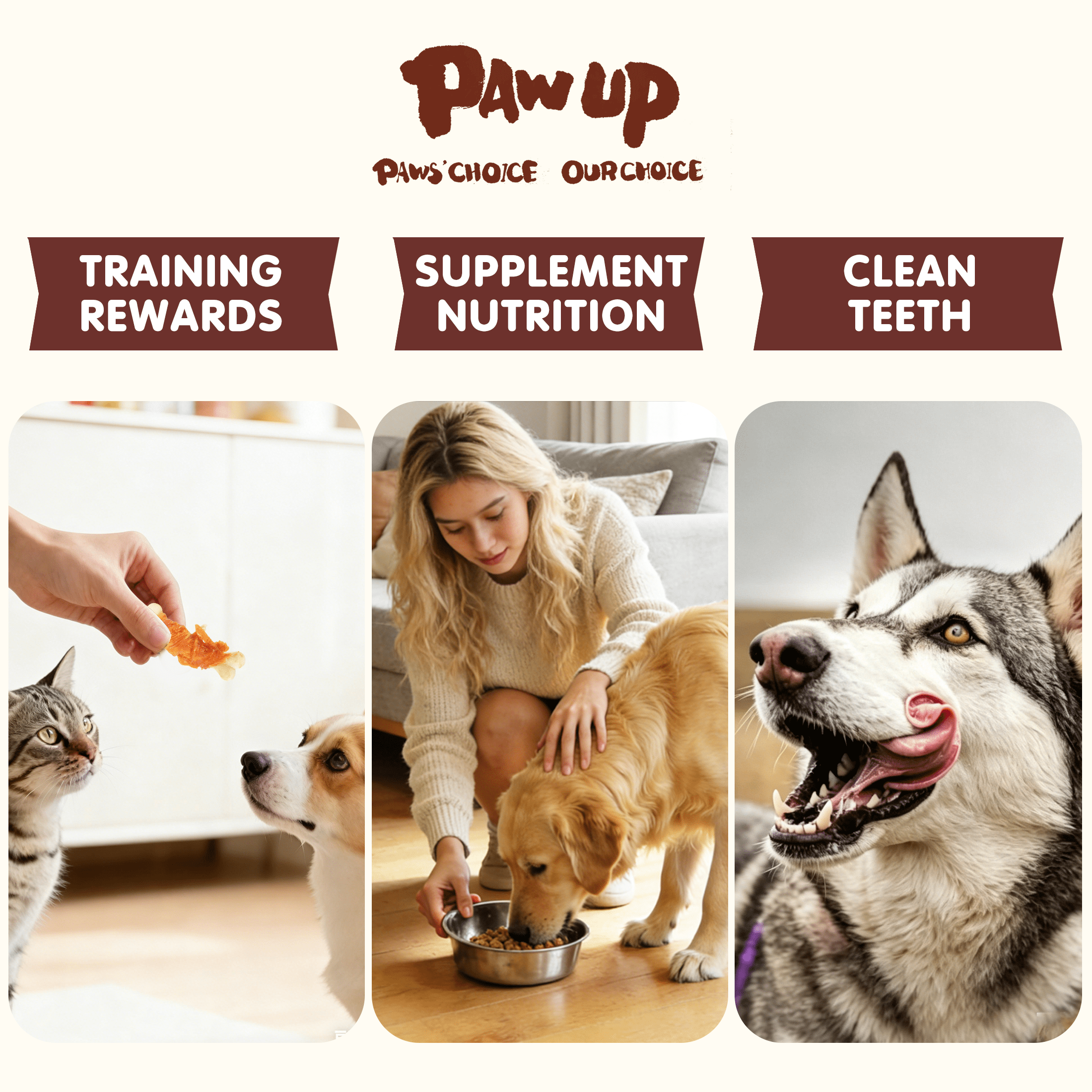(2 pack) PAWUP Chicken Wrapped Calcium Bone Dog Treats, Dog Bones Rawhide Free, Dog Teeth Cleaning Chews for Small Medium Large Dogs, 10.6oz