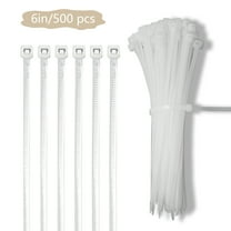 500 Pcs Zip Ties, 6 Inch Self-Locking Nylon Cable Ties, Premium Heavy Duty Plastic Wire Ties Wraps for Indoor and Outdoor (White)