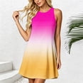 thumbnail image 2 of Levmjia Women's Summer Sleeveless Tank Dress Casual Gradient Color Block O Neck A Line Mini Dress with Side Pockets Loose Fit Stretchy Bodycon Sundress Daily Wear, 2 of 6