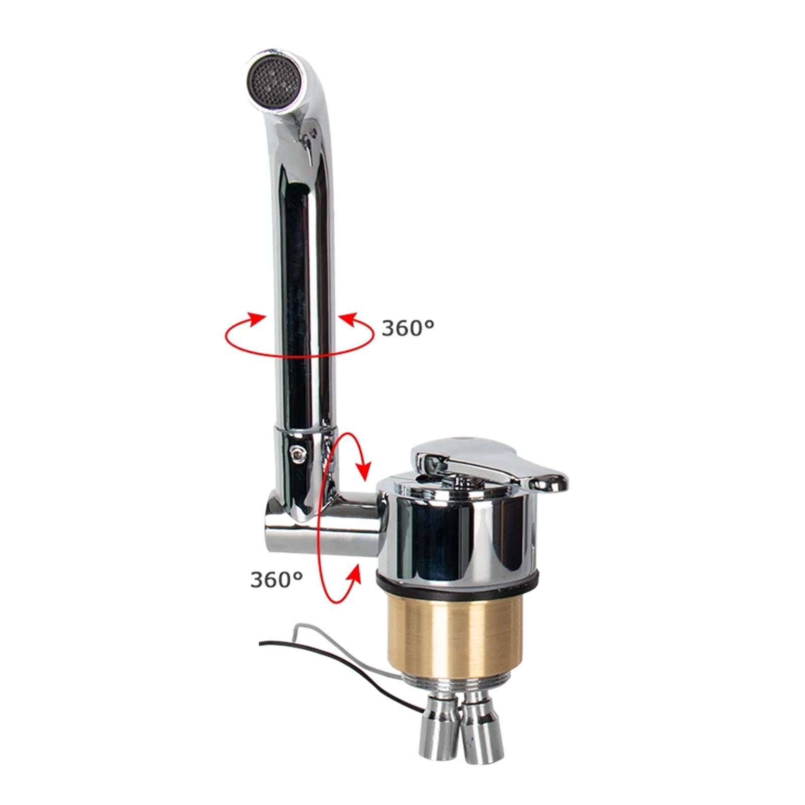 Motorhome Trailer Modification Parts Kitchen Bathroom Hot and Cold Folding Faucet 304 Stainless Steel Faucet RV Camper Accessori ,Effortless Installation