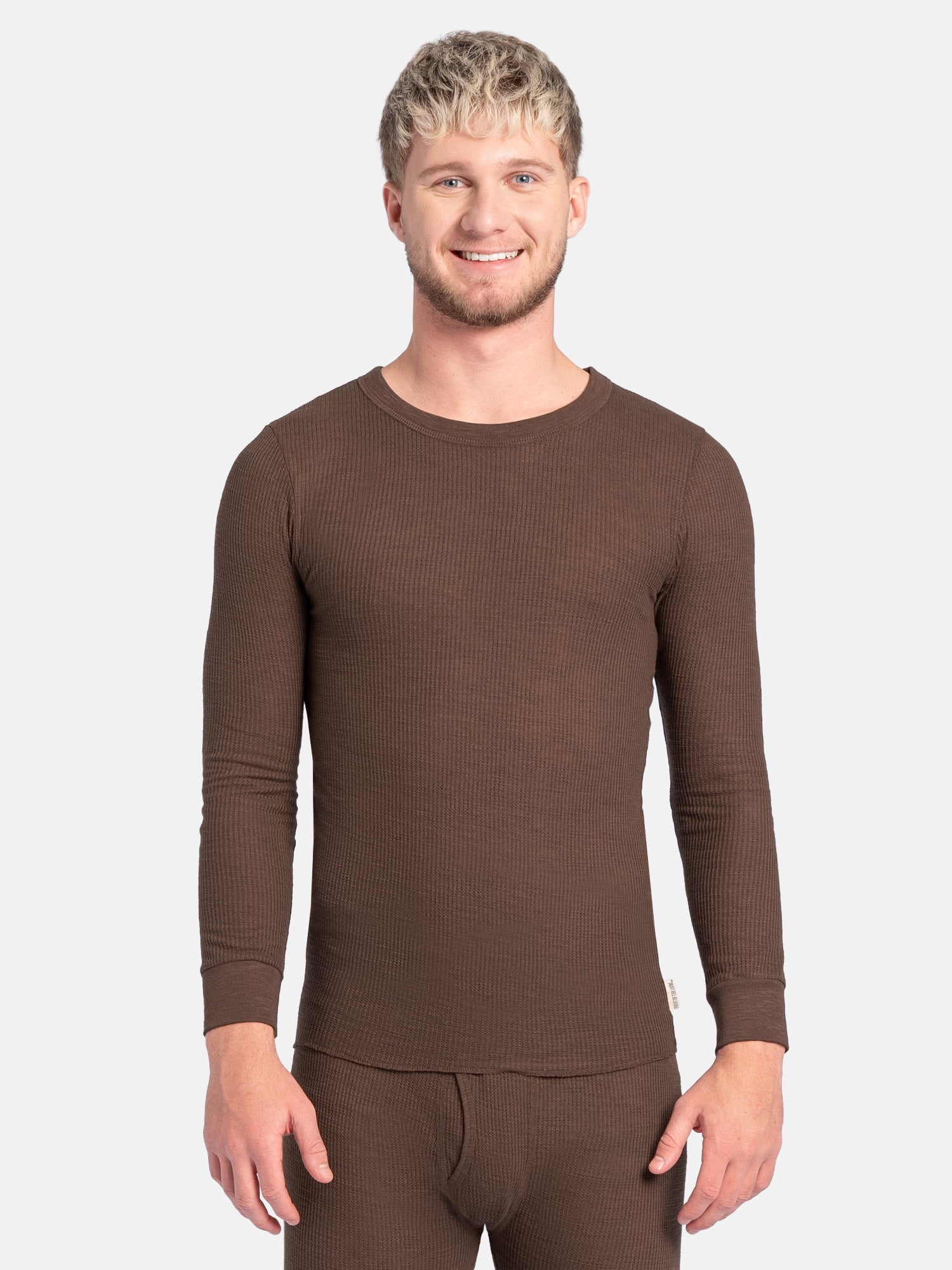 Fruit of the Loom Men's Slub Waffle Thermal Underwear Crew Top, Sizes S-5XL