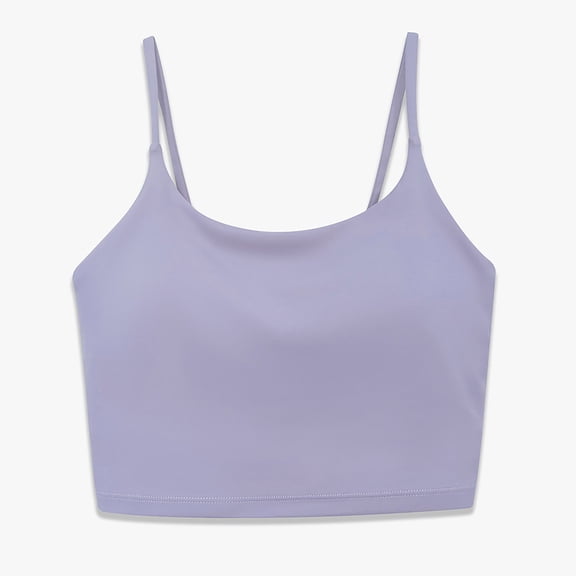 Khunlpohl Women's Spaghetti Strap Tank with Bra Crop Sleeveless Cami Tops Summer Athletic Workout Yoga Tees