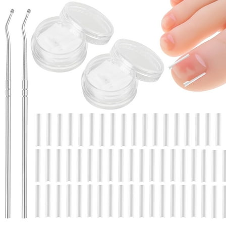 100 Pcs Ingrown Toenail Corrector Strips with Toenail Lifter,Ingrown Toenail Correction Brace Toenail Correction Clip Toenail Straightening Recover Curved Toenail Corrector for Women Men Foot Care