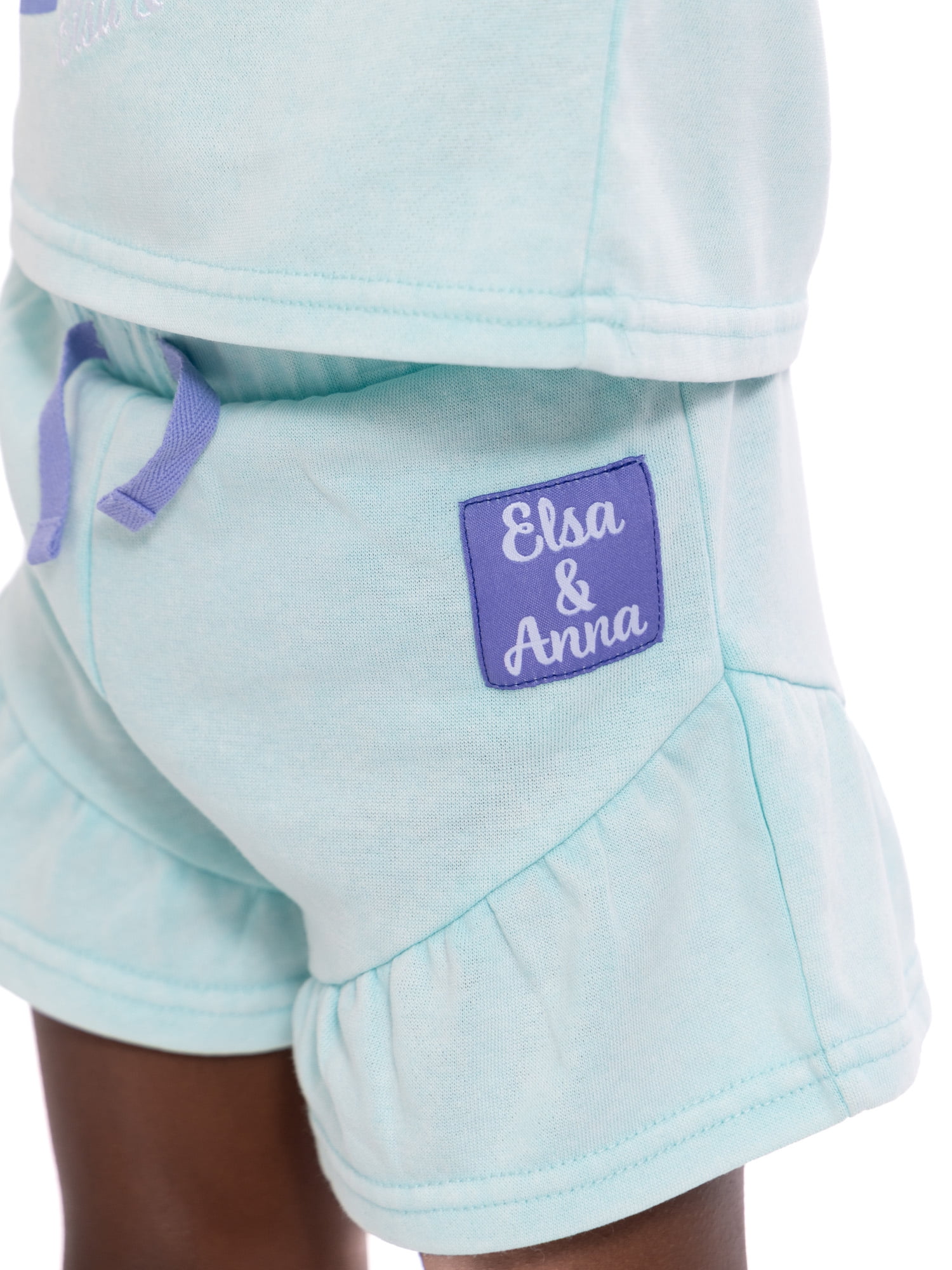 Frozen Toddler Girls' Short Sleeve Graphic Tee and Matching Ruffle Shorts Set, 2-Piece, Sizes 12M-5T