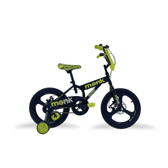 Bicicleta Infantil Monk Bitten Rodada 16 Negro amarillo