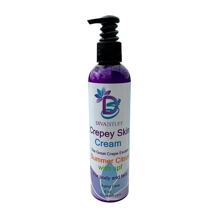 Crepey Skin Body & Face Cream With Hyaluronic Acid, Alpha Hydroxy and More (Summer Citrus with SPF)