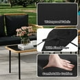 thumbnail image 5 of IdealHouse 4 Pieces Outdoor Patio Furniture Set with Table, All-Weather Boho Wicker Rattan Patio Sectional L-Shaped Sofa, Metal Frame, Detachable Cushions, for Patio, Balcony, Backyard, Deck, Black, 5 of 8