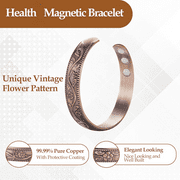 Wollet Copper Magnetic Bracelet for Women, Pure Copper Jewelry Set of 2