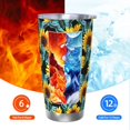 thumbnail image 5 of Fotbe Blue Batterflies Sunflower Pattern 20 oz Tumbler Stainless Steel Vacuum Insulated Coffee Ice Cup Double Wall Travel Flask Leak-proof Coffee Cup-Without Straw, 5 of 8