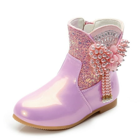 

yinguo children short boots winter plush cotton boots high heel boots princess boots