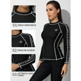 thumbnail image 5 of Attraco Womens Long Sleeve Rash Guard Logo Print Swimwear UPF 50+ Swimming Shirt, 5 of 6