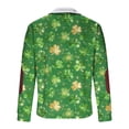 thumbnail image 6 of LEKWK St Patricks Day Shirt Women Shamrock Sparkle Print Pullover Tops Quarter Zip Sweater Tops Fleece Lined Collar Holiday Outfits, 6 of 8