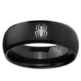 thumbnail image 2 of Spiderman 8MM Dome Brush Black Polish Edge Tungsten Promised Ring, 2 of 2