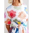 thumbnail image 2 of Women's Floral Print Midi Dress with Scalloped Edges 100% Polyester Lightweight Easy Care Romantic Daywear Everyday, 2 of 8