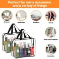 thumbnail image 4 of 2 Pack Clear Toiletry Bag, Portable Travel Makeup Pouch with Zipper, PVC Cosmetic Waterproof Tote Bags, 4 of 6