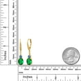thumbnail image 2 of Gem Stone King 18K Yellow Gold Plated Silver Green Nano Emerald and Persian Blue Moissanite Dangle Earrings for Women with Lab Grown Diamond (3.49 Cttw, Oval 9X7MM), 2 of 3