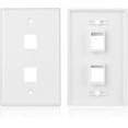 thumbnail image 4 of Cable Matters 2-Pack 2-Port Keystone Jack Wall Plate with Cat6 RJ45 Insert, Cat6 Ethernet Wall Plate in White, 4 of 5